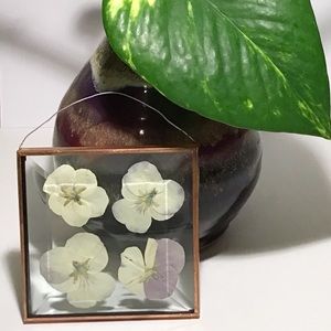 Mini glass floral wall hanging
